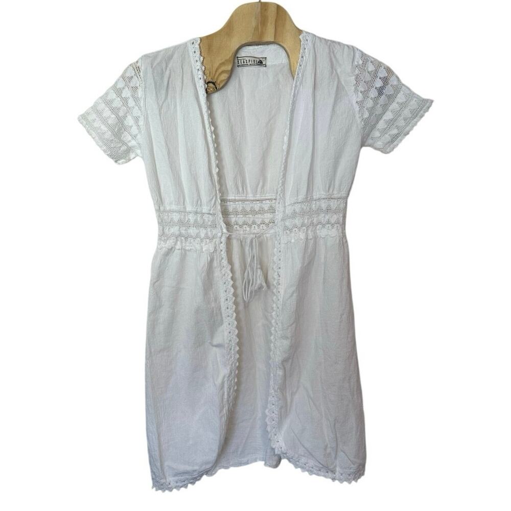 Seaspice Resortwear Sadie Tie Front Cover Up Dress Size‎ L White Beach Swim Pool